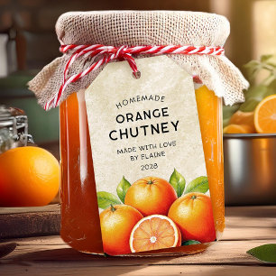 Vintage homemade orange chutney pantry label