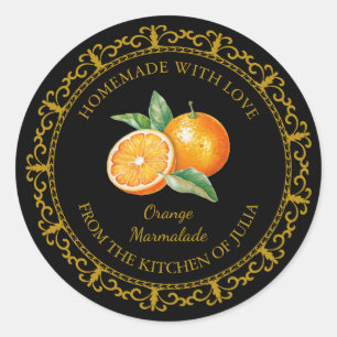Vintage Homemade Orange Marmalade Label l Black