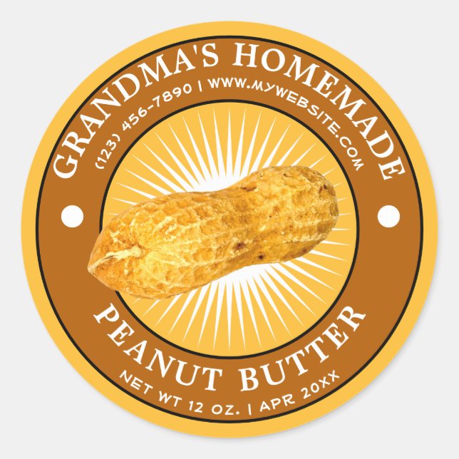 Vintage Homemade Peanut Butter Label Template (Front)