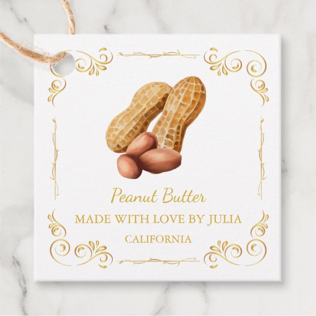 Vintage Homemade Peanut Butter Square Hang Tag (Front)