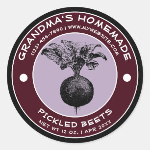 Vintage Homemade Pickled Beets Label Template