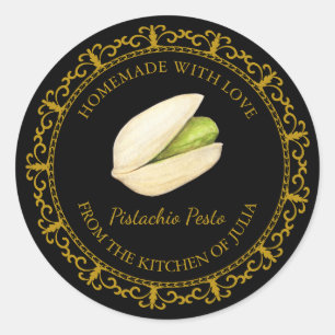 Vintage Homemade Pistachio Pesto Label l Black