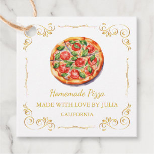 Vintage Homemade Pizza Square Hang Tag