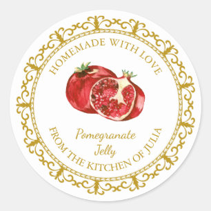 Vintage Homemade Pomegranate Jelly Label l White