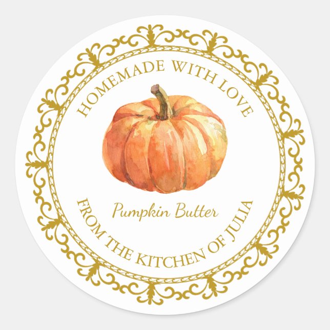 Vintage Homemade Pumpkin Butter Label l White (Front)