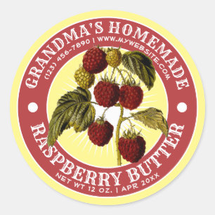 Vintage Homemade Raspberry Butter Label Template
