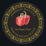 Vintage Homemade Red Pepper Pesto Label l Black<br><div class="desc">Special for you!</div>