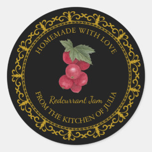 Vintage Homemade Redcurrant Jam Label l Black