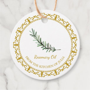 Vintage Homemade Rosemary Oil Hang Tag