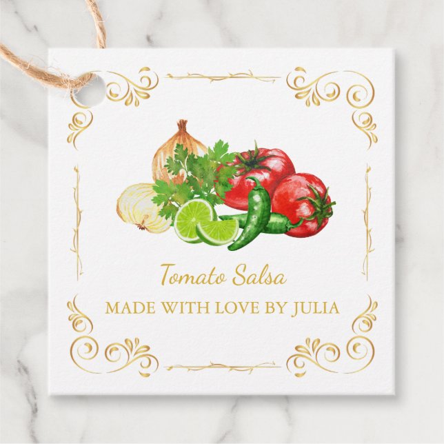 Vintage Homemade Salsa Square Hang Tag (Front)