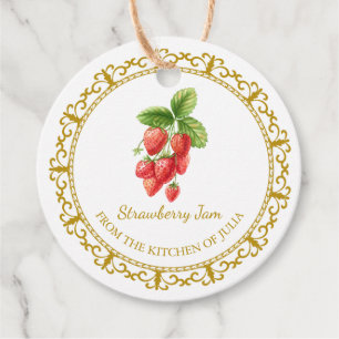 Vintage Homemade Strawberry Jam Hang Tag l White