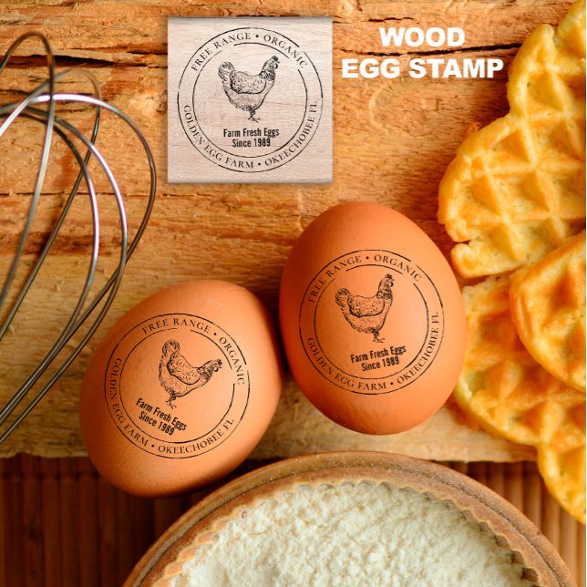 Vintage Homesteading 🐔🥚 Personalized Egg  Rubber Stamp (Creator Uploaded)