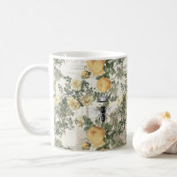 Vintage Honey Bee Ephemera Yellow Floral Pattern C