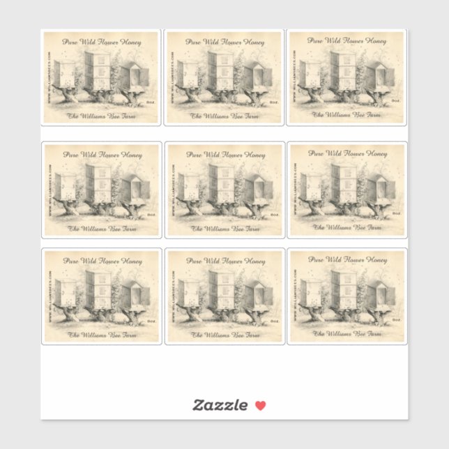 Vintage Honey Bee Hives (Sheet)