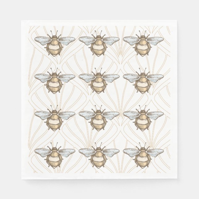 Vintage Honey Bee Napkin (Front)