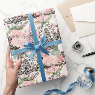 Vintage Honey Bee Pattern Wrapping Paper