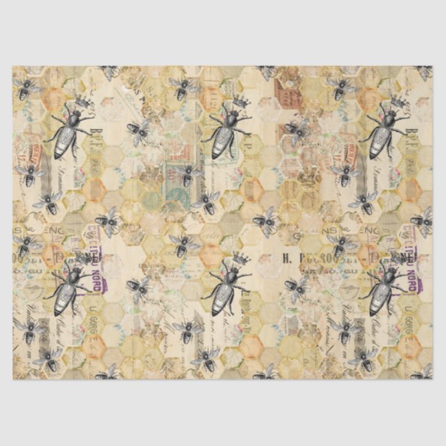 Vintage Honey Bee Series Design 12 Tissue Paper (Front)