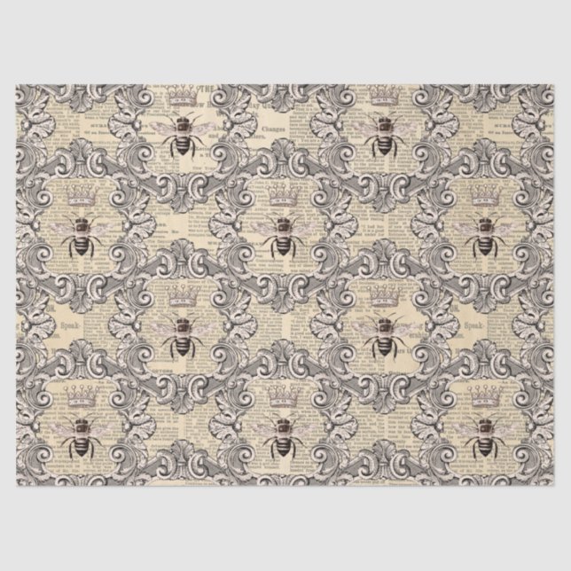 Vintage Honey Bee Series Design 17 Tissue Paper (Front)