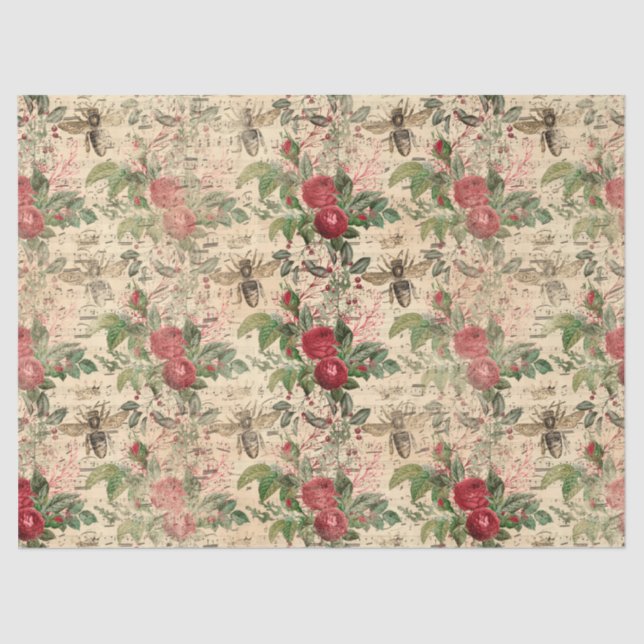 Vintage Honey Bee Series Design 2 Tissue Paper (Front)