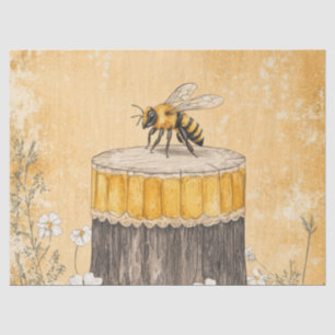Vintage Honey Bee Wildflower Garden (1) Tissue Paper