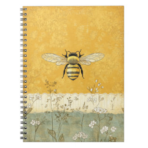 Vintage Honey Bee Wildflower Garden (3) Notebook
