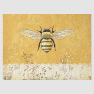 Vintage Honey Bee Wildflower Garden (3) Tissue Paper