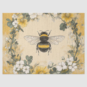 Vintage Honey Bee Wildflower Garden (4) Tissue Paper