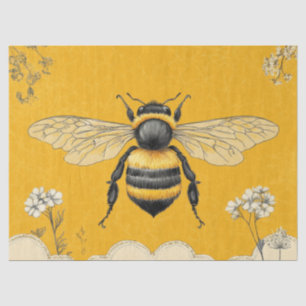 Vintage Honey Bee Wildflower Garden (6) Tissue Paper