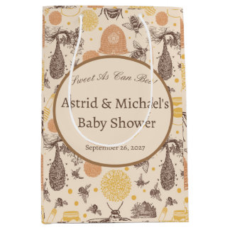 Vintage Honey Bumblebee Baby Shower Medium Gift Bag
