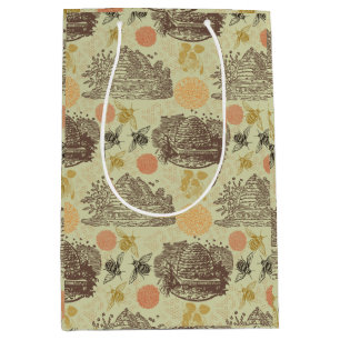 Vintage Honey Bumblebee Sage Medium Gift Bag