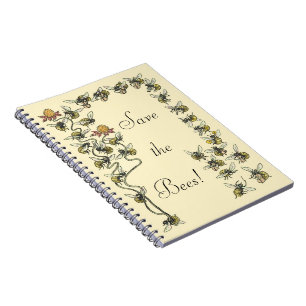 Vintage Honeybees Playing Music Save the Bees Notebook