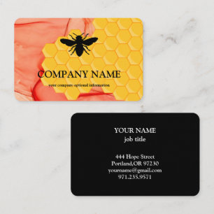 Vintage Honeycomb Bee BeeKeeper Honey Apairist Bus Business Card