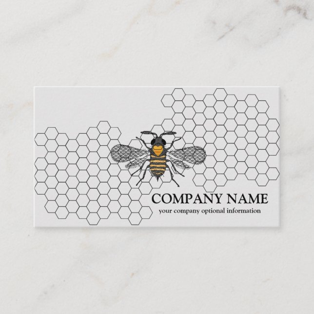 Vintage Honeycomb Bee BeeKeeper Honey Apairist Business Card (Front)