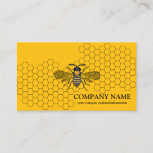 Vintage Honeycomb Bee BeeKeeper Honey Apairist Business Card