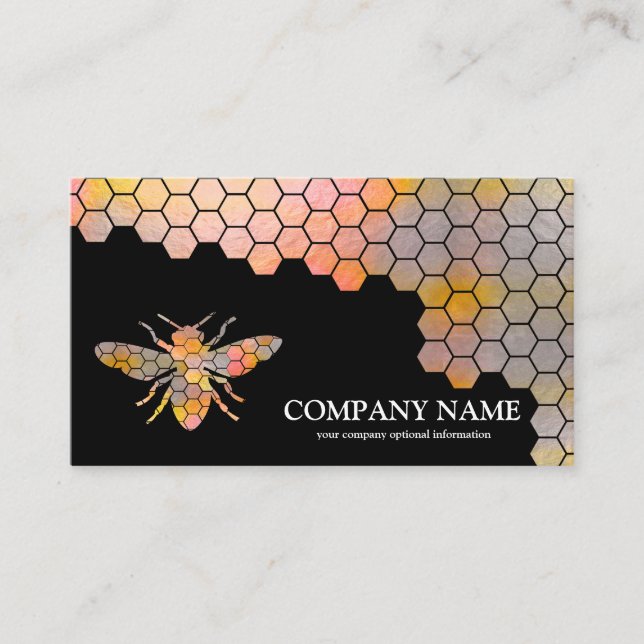 Vintage Honeycomb Bee BeeKeeper Honey Apairist Business Card (Front)