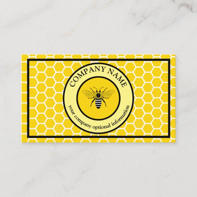 Vintage Honeycomb Bee BeeKeeper Honey Apairist Business Card (Front)