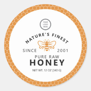 Vintage Honeycomb Pattern Round Jar Sticker Label