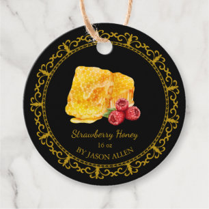 Vintage Honeycomb Raspberry Honey Hang Tag