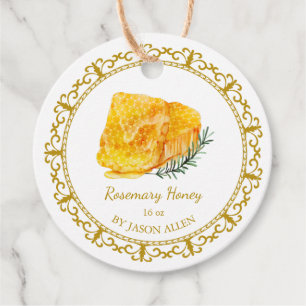Vintage Honeycomb Rosemary Infused Honey Hang Tag