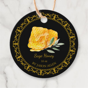 Vintage Honeycomb Sage Infused Honey Hang Tag
