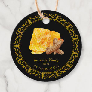 Vintage Honeycomb Turmeric Infused Honey Hang Tag
