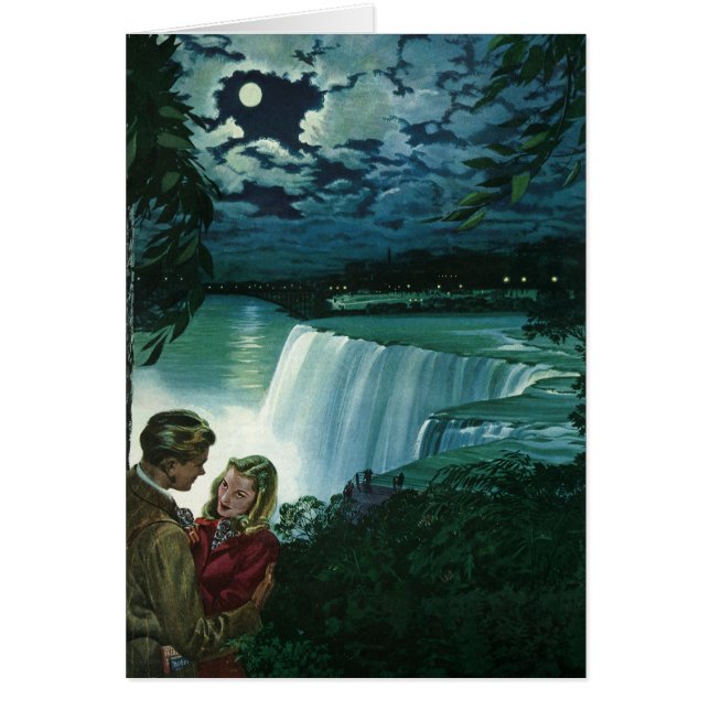 Vintage Honeymoon Love, Newlyweds at Niagara Falls (Front)