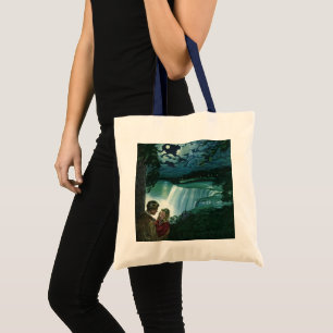 Vintage Honeymoon Love, Newlyweds at Niagara Falls Tote Bag