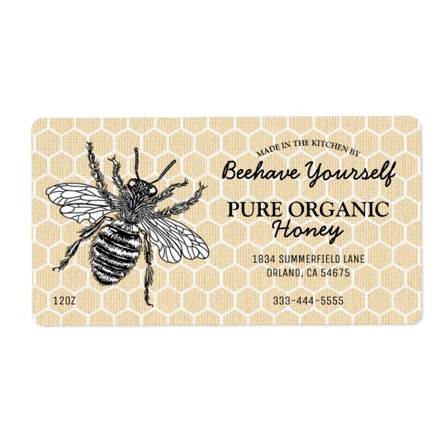 Vintage Honeypeb Honeybee Honey (Devant)