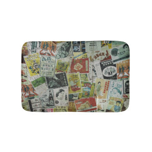 Vintage Hong Kong advertisement wall. Bath Mat