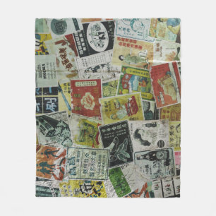 Vintage Hong Kong advertisement wall. Fleece Blanket