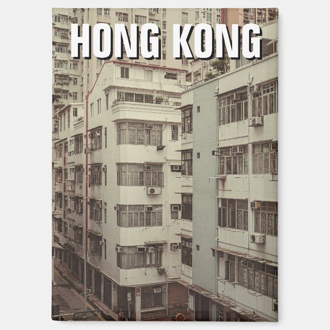 Vintage Hong Kong Apartment Buildings Magnet (Front)