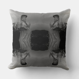 Vintage Hong Kong Repulse Bay Kwun Yam Statue Jigs Throw Pillow