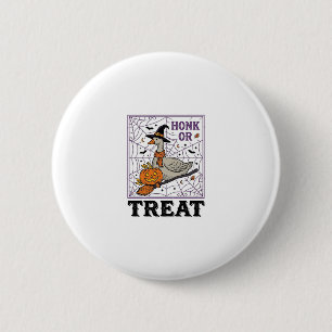 Vintage Honk Or Treat Witch Goose Halloween Shirt_ 2 Inch Round Button