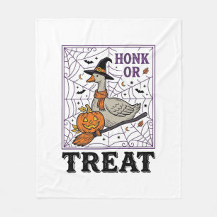 Vintage Honk Or Treat Witch Goose Halloween Shirt_ Fleece Blanket